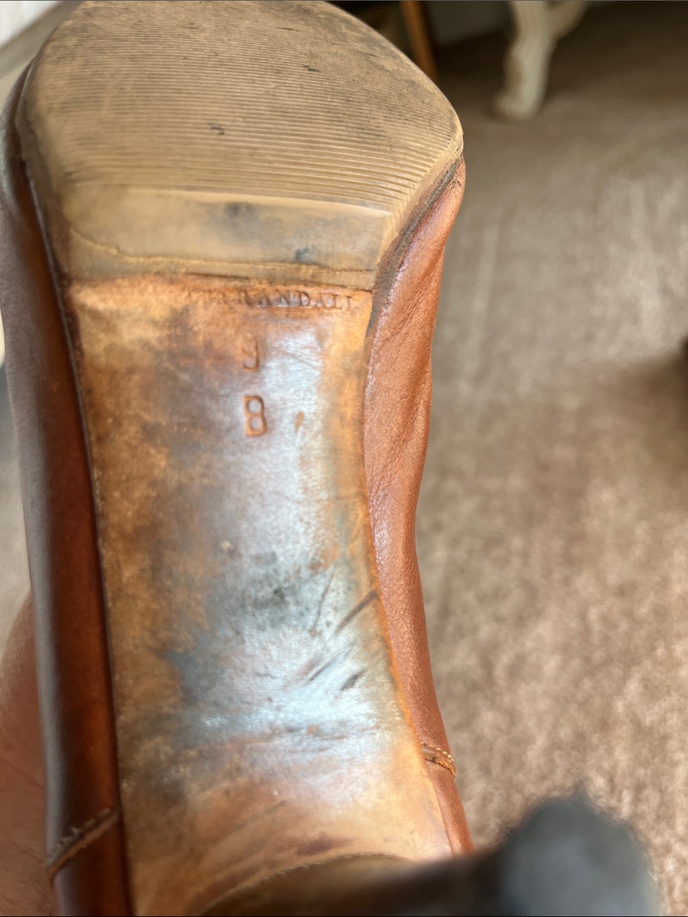 Loeffler Randall Tan Leather Mid-Calf Heeled Boots with Buckle - Picture 7 of 13